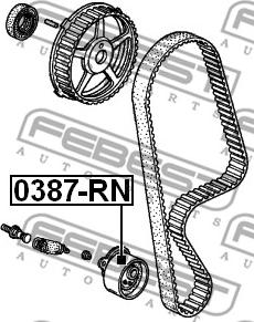 Febest 0387-RN - Обтяжна ролка, ангренаж vvparts.bg