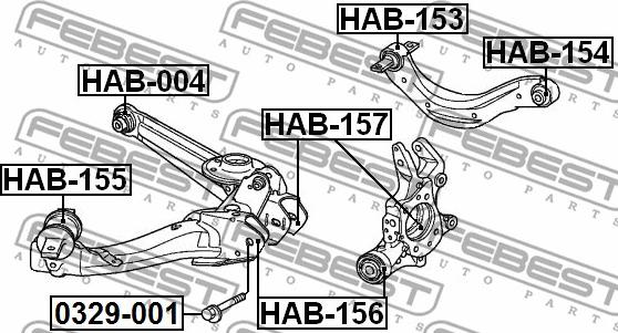 Febest 0329-001 - Болт за регулиране на страничния наклон vvparts.bg