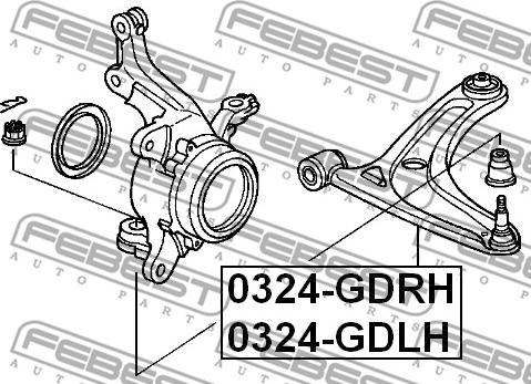 Febest 0324-GDRH - Носач, окачване на колелата vvparts.bg