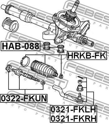 Febest 0321-FKRH - Накрайник на напречна кормилна щанга vvparts.bg