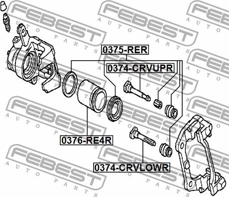 Febest 0374-CRVLOWR - Бодещ болт (щифт), спирачен апарат vvparts.bg