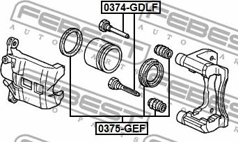 Febest 0375-GEF - Ремонтен комплект, спирачен апарат vvparts.bg