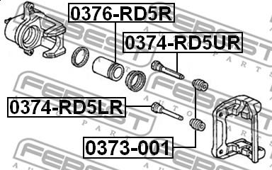 Febest 0374-RD5UR - Бодещ болт (щифт), спирачен апарат vvparts.bg