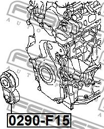 Febest 0290-F15 - Ремъчен обтегач, пистов ремък vvparts.bg