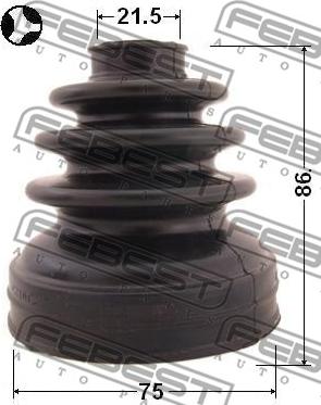 Febest 0215-P12QG16T - Маншон, полуоска vvparts.bg