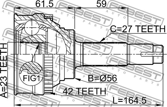 Febest 0210-019A42 - Каре комплект, полуоска vvparts.bg