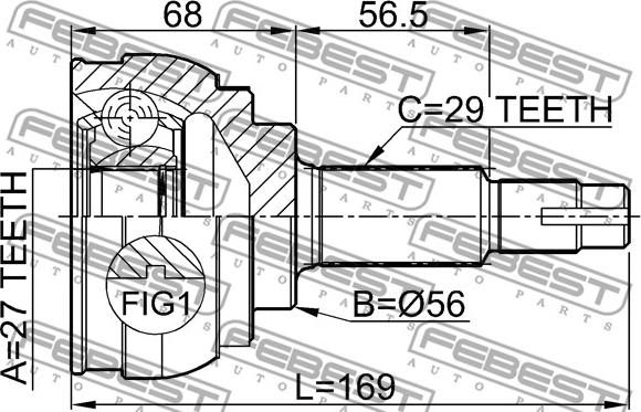 Febest 0210-027 - Каре комплект, полуоска vvparts.bg