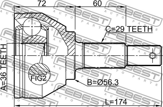 Febest 0210-T31M9 - Каре комплект, полуоска vvparts.bg