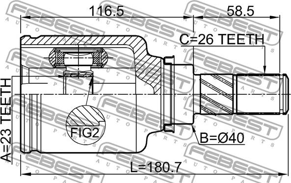 Febest 0211-F15E - Каре комплект, полуоска vvparts.bg