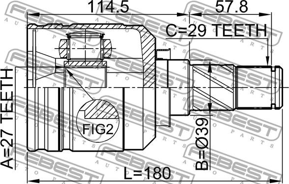 Febest 0211-J31LH - Каре комплект, полуоска vvparts.bg