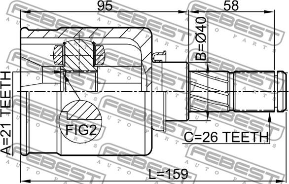 Febest 0211-K12 - Каре комплект, полуоска vvparts.bg