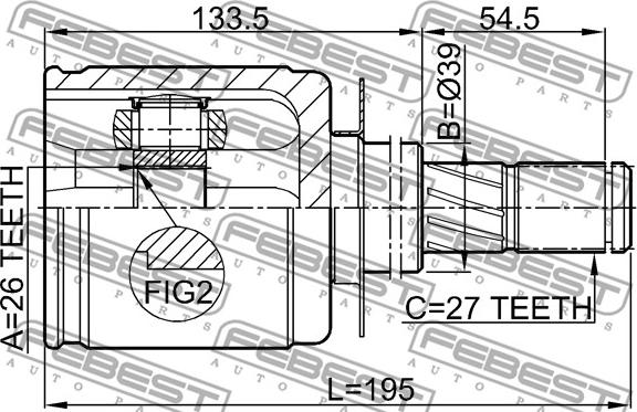 Febest 0211-R51 - Каре комплект, полуоска vvparts.bg