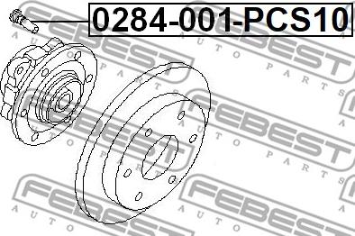 Febest 0284-001-PCS10 - Колесен болт vvparts.bg