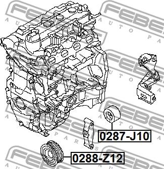 Febest 0288-Z12 - Паразитна / водеща ролка, пистов ремък vvparts.bg