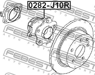 Febest 0282-J10R - Главина на колелото vvparts.bg