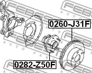 Febest 0282-Z50F - Главина на колелото vvparts.bg