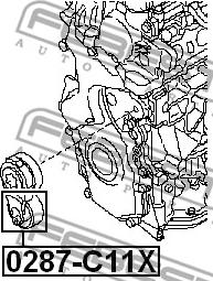 Febest 0287-C11X - Паразитна / водеща ролка, пистов ремък vvparts.bg