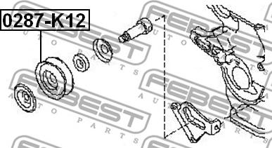 Febest 0287-K12 - Паразитна / водеща ролка, пистов ремък vvparts.bg