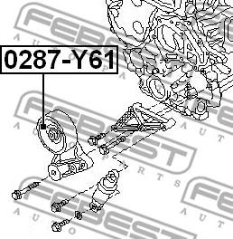 Febest 0287-Y61 - Паразитна / водеща ролка, пистов ремък vvparts.bg