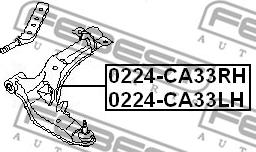 Febest 0224-CA33RH - Носач, окачване на колелата vvparts.bg