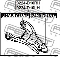 Febest 0224-D10LH - Носач, окачване на колелата vvparts.bg