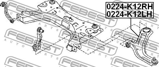 Febest 0224-K12RH - Носач, окачване на колелата vvparts.bg