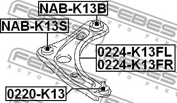 Febest 0224-K13FL - Носач, окачване на колелата vvparts.bg