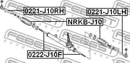 Febest 0221-J10RH - Накрайник на напречна кормилна щанга vvparts.bg