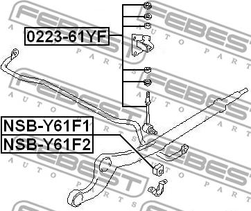 Febest 0223-61YF - Биалета vvparts.bg