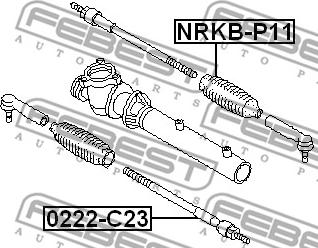 Febest 0222-C23 - Аксиален шарнирен накрайник, напречна кормилна щанга vvparts.bg