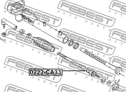 Febest 0222-CA33 - Аксиален шарнирен накрайник, напречна кормилна щанга vvparts.bg