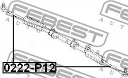 Febest 0222-P12 - Аксиален шарнирен накрайник, напречна кормилна щанга vvparts.bg