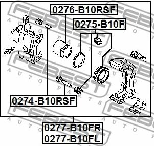 Febest 0275-B10F - Ремонтен комплект, спирачен апарат vvparts.bg