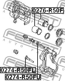 Febest 0276-R50F - Бутало, спирачен апарат vvparts.bg