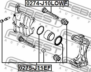 Febest 0275-J11EF - Ремонтен комплект, спирачен апарат vvparts.bg