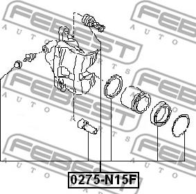 Febest 0275-N15F - Ремонтен комплект, спирачен апарат vvparts.bg