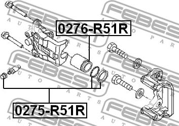 Febest 0276-R51R - Бутало, спирачен апарат vvparts.bg