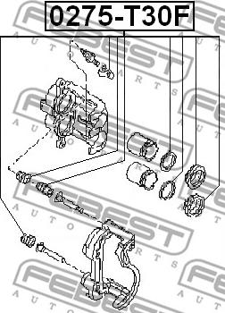 Febest 0275-T30F - Ремонтен комплект, спирачен апарат vvparts.bg