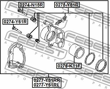 Febest 0277-Y61RL - Спирачен апарат vvparts.bg