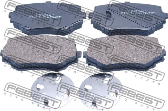 Febest 0701-SQ625F - Комплект спирачно феродо, дискови спирачки vvparts.bg