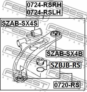 Febest 0724-RSRH - Носач, окачване на колелата vvparts.bg