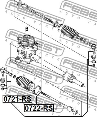 Febest 0721-RS - Накрайник на напречна кормилна щанга vvparts.bg