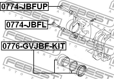 Febest 0774-JBFL - Бодещ болт (щифт), спирачен апарат vvparts.bg