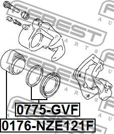 Febest 0775-GVF - Ремонтен комплект, спирачен апарат vvparts.bg