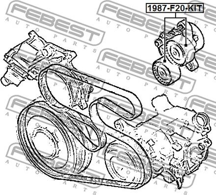 Febest 1987-F20-KIT - Паразитна / водеща ролка, пистов ремък vvparts.bg