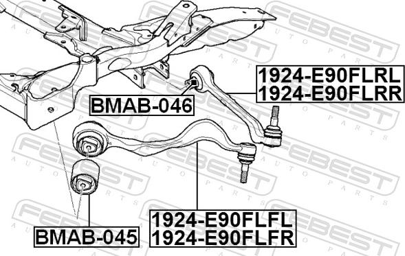 Febest 1924-E90FLFR - Носач, окачване на колелата vvparts.bg