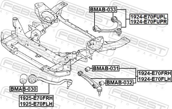 Febest 1924-E70FLH - Носач, окачване на колелата vvparts.bg