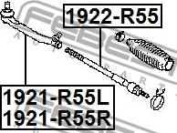 Febest 1922-R55 - Аксиален шарнирен накрайник, напречна кормилна щанга vvparts.bg