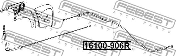 Febest 16100-906R - Жило, ръчна спирачка vvparts.bg