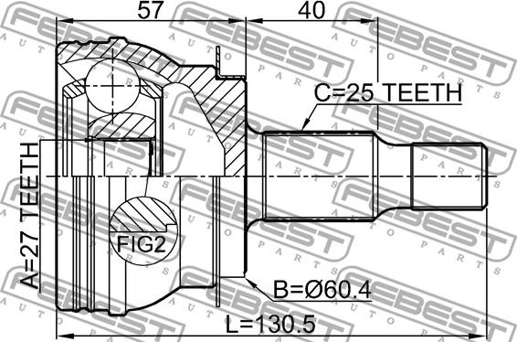 Febest 1610-W245 - Каре комплект, полуоска vvparts.bg